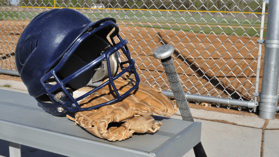 Softball helmet with a mask